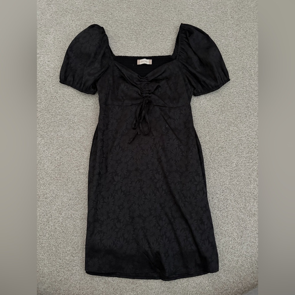 Altar'd State Black Floral Mini Dress